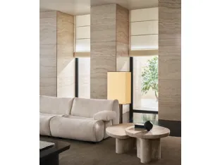 Ernest coffee tables in travertine marble by Poliform