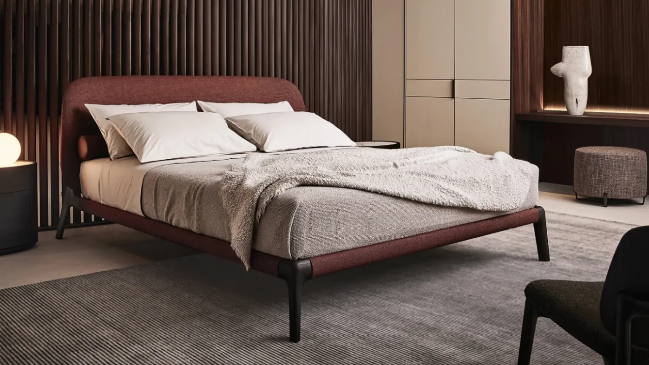 Fabric Curve Bed by Poliform