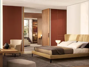 Gentleman fabric bed by Poliform