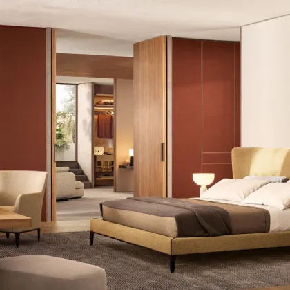 Gentleman fabric bed by Poliform