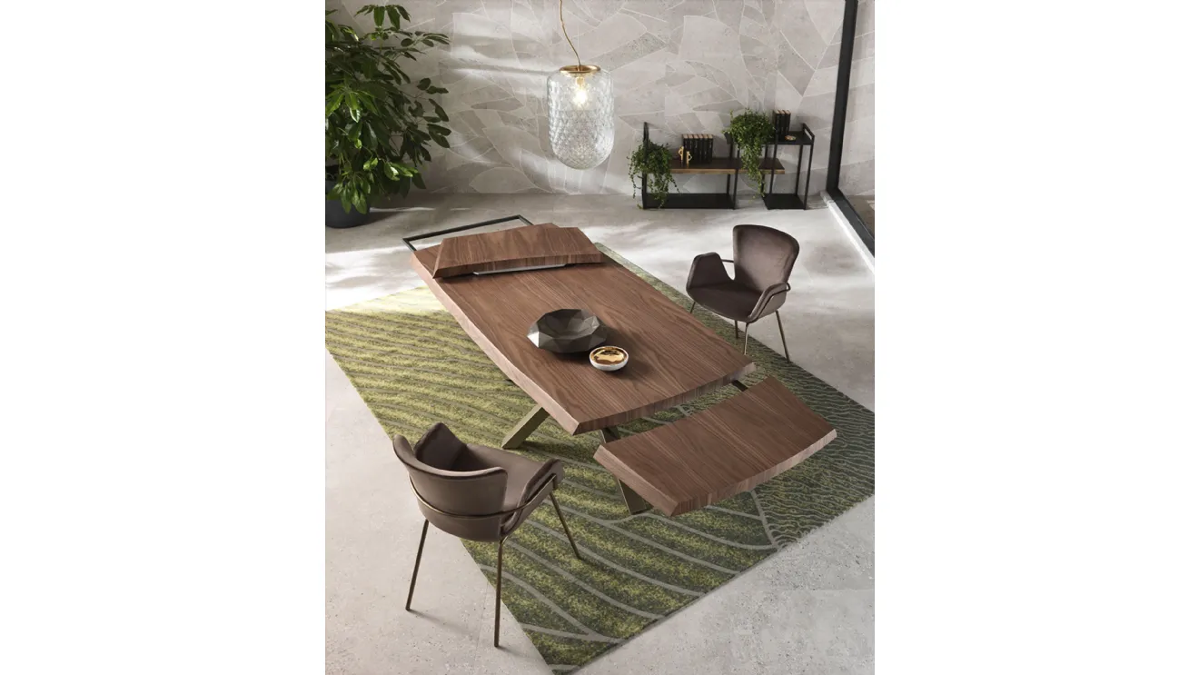 Extendable wooden table Shangai by Riflessi.