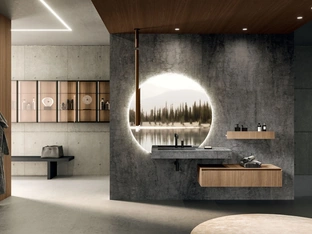 360Gradi 02 Wall-Mounted Bathroom Cabinet in Arrital Oak