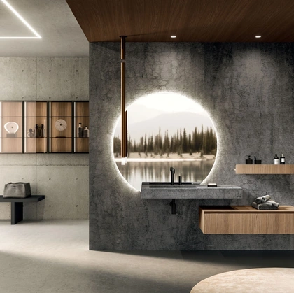 360Gradi 02 Wall-Mounted Bathroom Cabinet in Arrital Oak