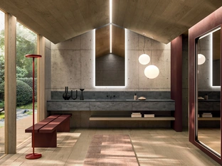 360Gradi 04 Wall-Mounted Bathroom Cabinet in Corian by Arrital