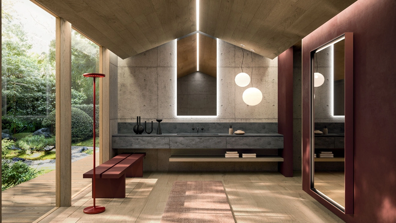 360Gradi 04 Wall-Mounted Bathroom Cabinet in Corian by Arrital