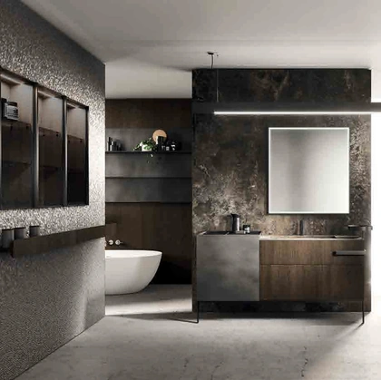 Bathroom Furniture Lympha_Concept_02 in wood and lacquered by Altamarea
