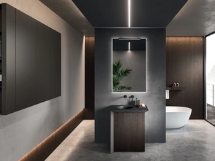 Floor-standing Bathroom Cabinet Modo Project 01 in Dark Oak by Arrital