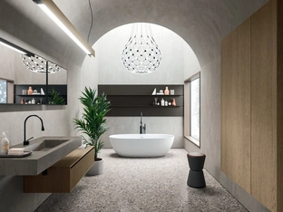 Wall-mounted Bathroom Cabinet Modo Project 05 in Arrital Oak