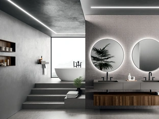 Wall-mounted Bathroom Cabinet Modo Project 06 in Arrital Oak