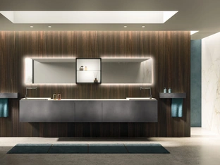 Must 01 Wall-mounted Bathroom Cabinet in Metallic Steel Lacquered by Arrital