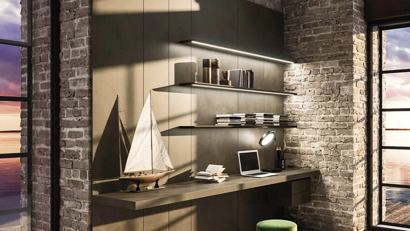 Planar Bookcase with luminous shelves by Arrital