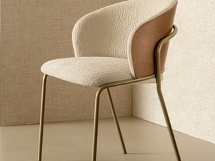 Panarea fabric chair with oak backrest by Riflessi