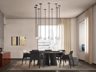 Round table with Kensington marble top by Poliform