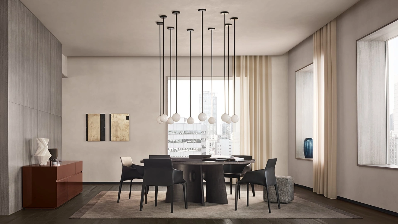 Round table with Kensington marble top by Poliform