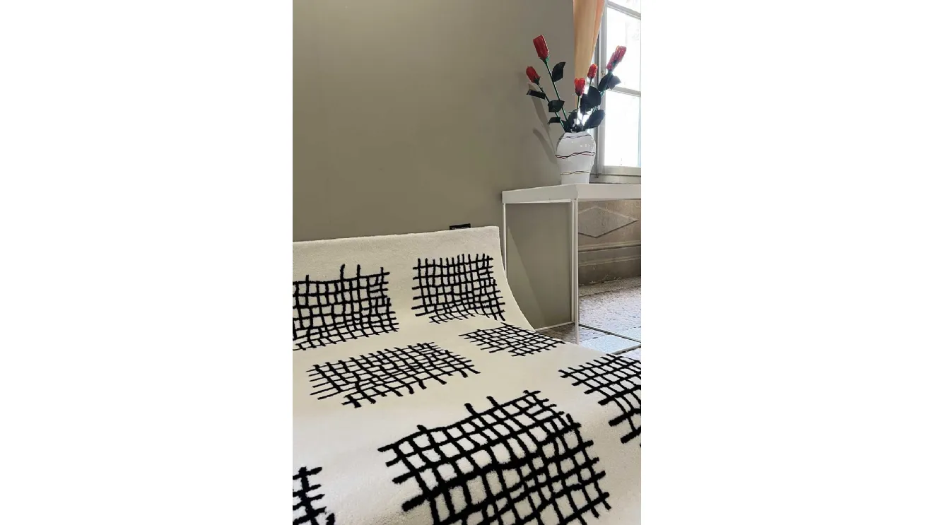 Alphabet Charcoal Wool and Tencel Carpet by Carpet Edition.