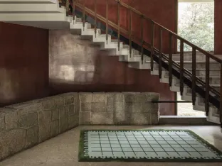 CoDeco rug with Green frame by Carpet Edition