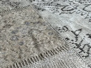 Beige Patchwork Wool and Cotton Rug by Carpet Edition
