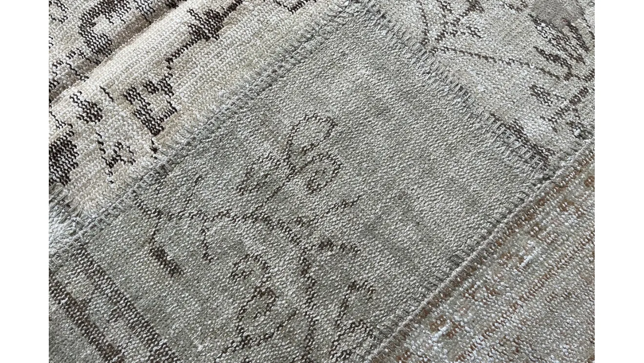 Beige Patchwork Wool and Cotton Rug by Carpet Edition