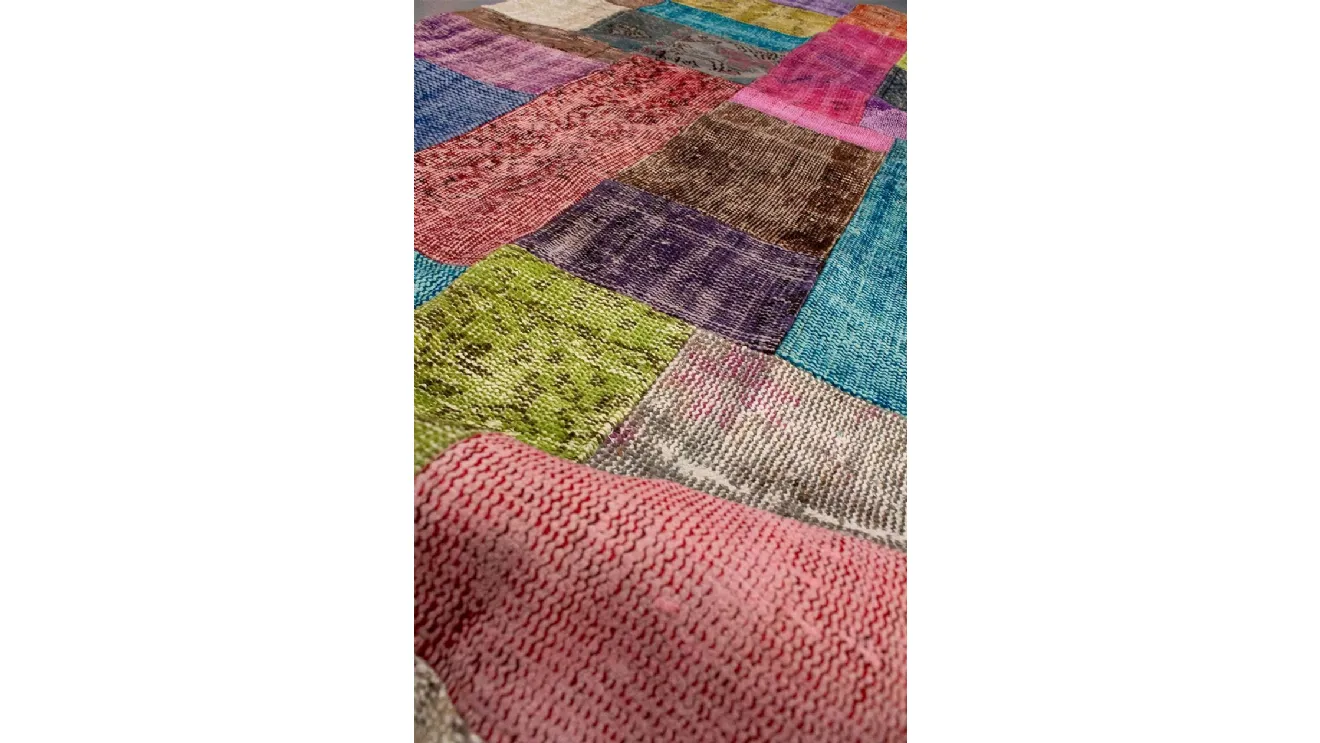 Multicolor Wool and Cotton Patchwork Carpet by Carpet Edition.
