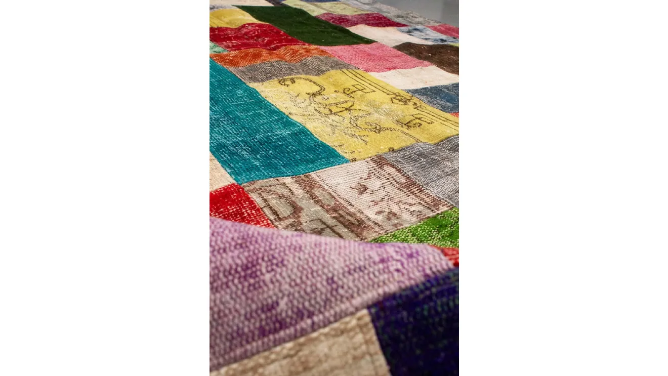 Multicolor Patchwork Wool and Cotton Carpet by Carpet Edition