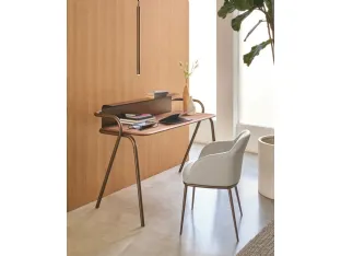 Vela desk in canaletto walnut wood by Riflessi