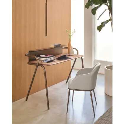 Vela desk in canaletto walnut wood by Riflessi