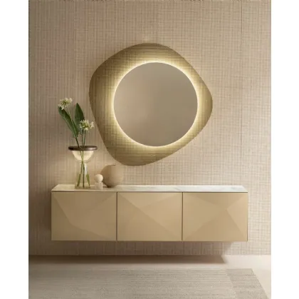 Sun Mirror in bronze-tinted crystal by Riflessi