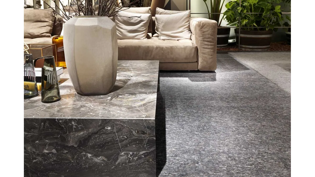 Silver Sky Steel Carpet in Bamboo and Wool by Carpet Edition