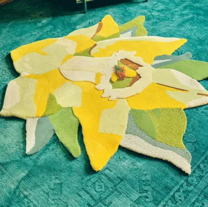 Vanity Flower Wool and Linen Carpet by Carpet Edition