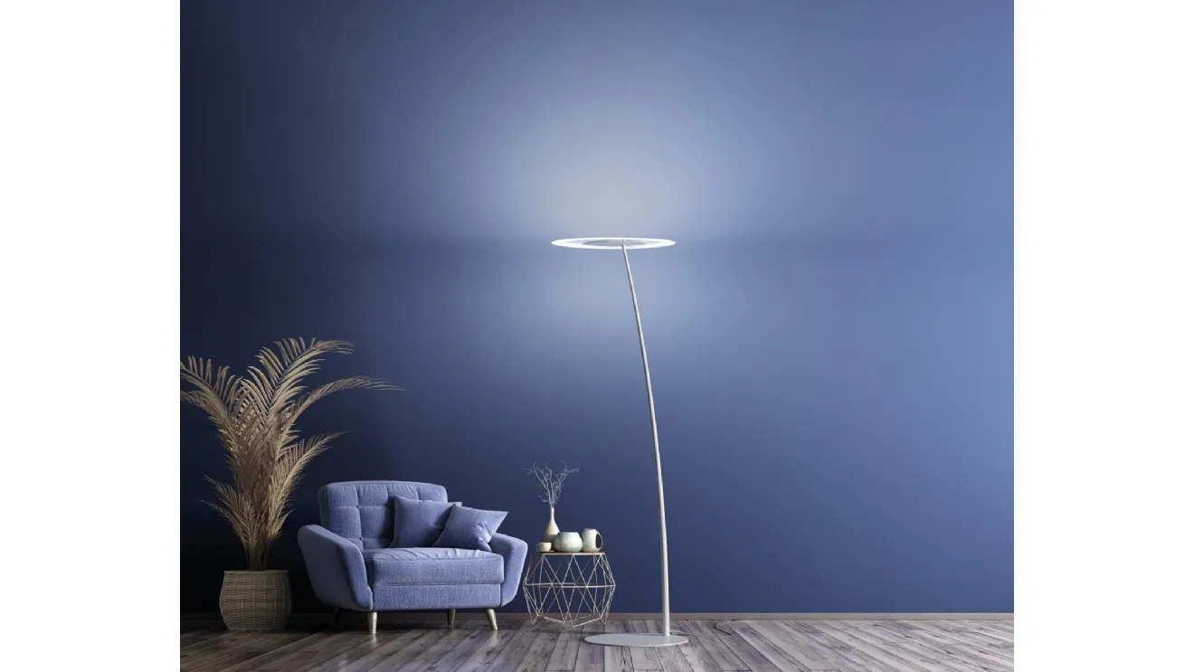 Floor lamp Antigua FL in metal with glass diffuser by Linea Light.