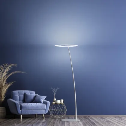 Floor lamp Antigua FL in metal with glass diffuser by Linea Light.