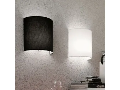 Lamp in white or black fabric. Applique Luna by Adriani and Rossi