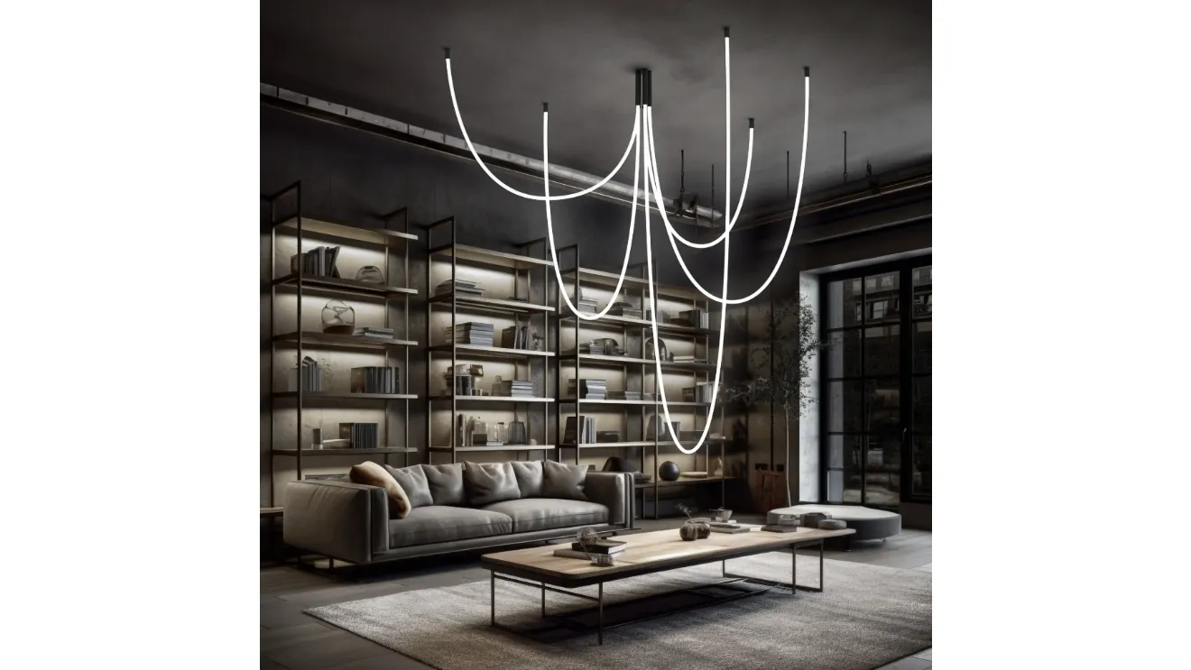Rubber suspension lamp by Linea Light.