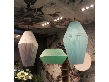 Theather lamp in pleated fabric in various colors by Adriani and Rossi