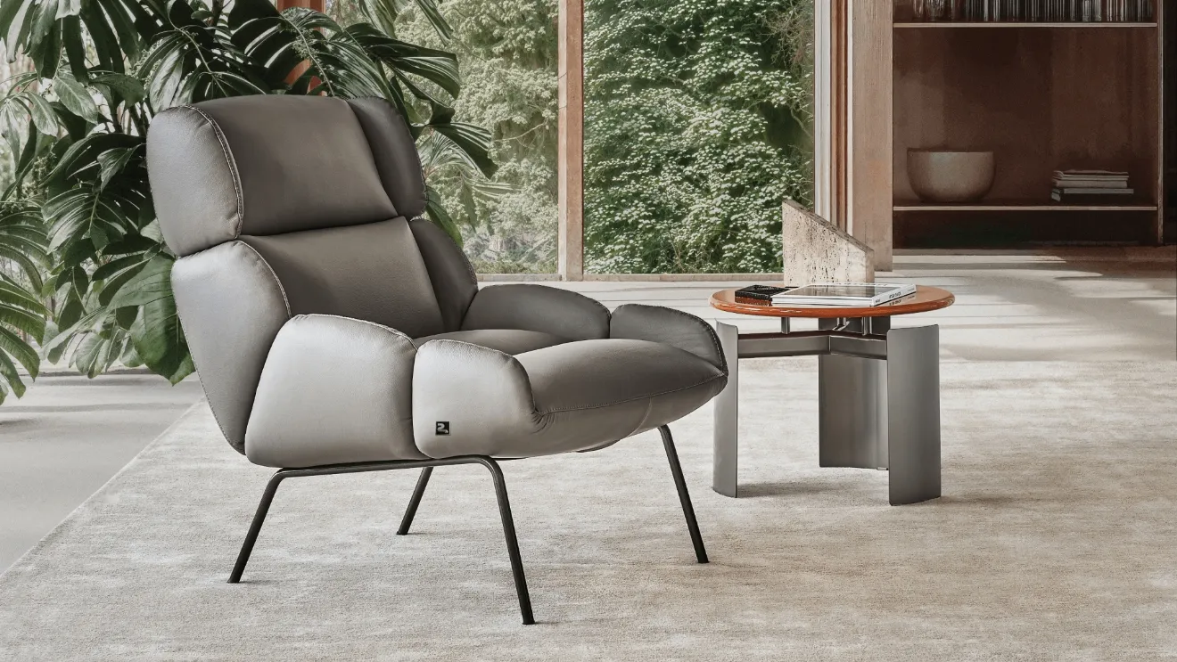Turtle leather armchair by Busnelli