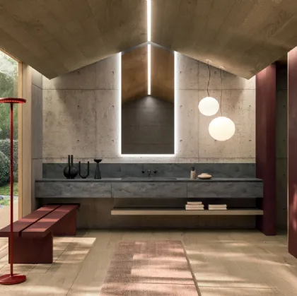 360Gradi 04 Wall-Mounted Bathroom Cabinet in Corian by Arrital