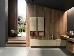 360Gradi_Concept_03 Wall-Mounted Bathroom Cabinet in Wood and Oxidized Lacquer by Altamarea