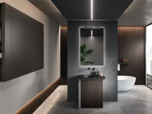 Floor-standing Bathroom Cabinet Modo Project 01 in Dark Oak by Arrital
