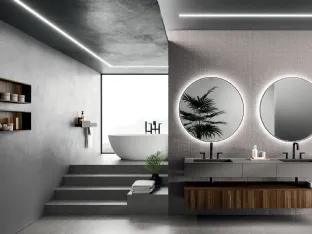 Wall-mounted Bathroom Cabinet Modo Project 06 in Arrital Oak