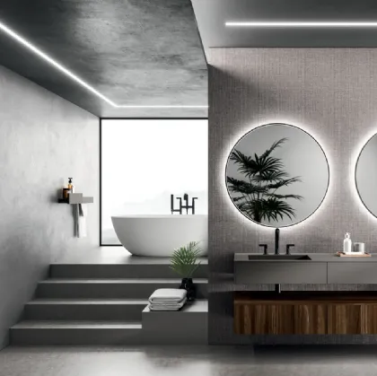 Wall-mounted Bathroom Cabinet Modo Project 06 in Arrital Oak