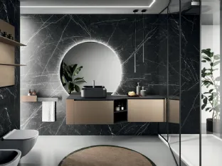 Modo Project 12 Wall-Mounted Bathroom Cabinet in Bronze Technometal by Arrital