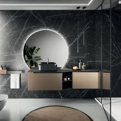Modo Project 12 Wall-Mounted Bathroom Cabinet in Bronze Technometal by Arrital