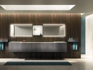 Must 01 Wall-mounted Bathroom Cabinet in Metallic Steel Lacquered by Arrital