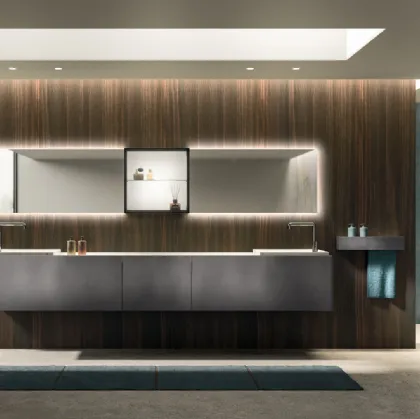 Must 01 Wall-mounted Bathroom Cabinet in Metallic Steel Lacquered by Arrital
