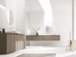 Bathroom vanity unit Shape 07 in barley oak by Arcom.