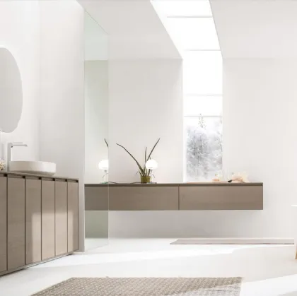 Bathroom vanity unit Shape 07 in barley oak by Arcom.