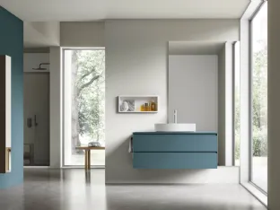 Suspended bathroom cabinet Shape 29 in octane lacquered oak by Arcom