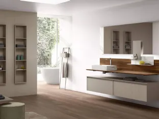 Suspended Bathroom Vanity Shape 32 in lacquered glass by Arcom