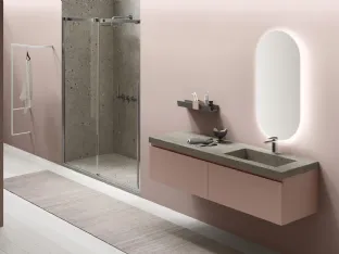 Wall-hung bathroom vanity Slash 03 by Arcom.