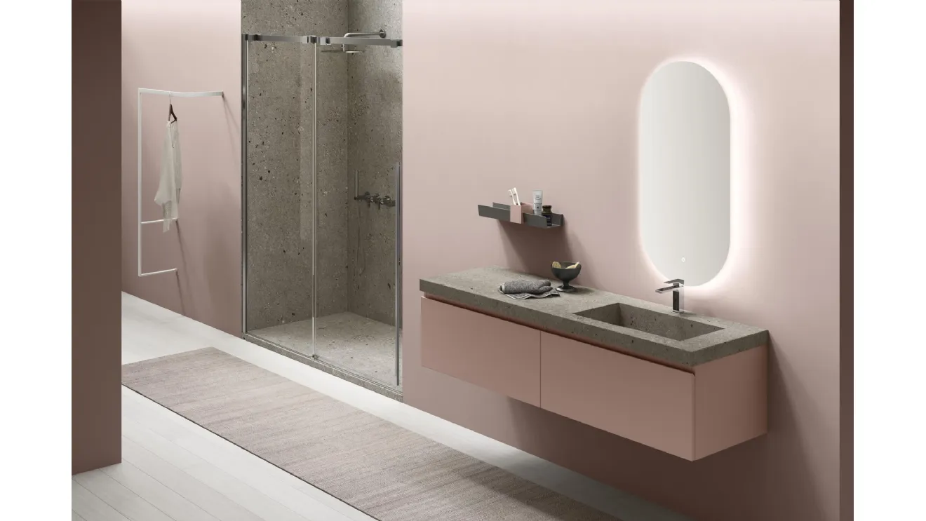 Wall-hung bathroom vanity Slash 03 by Arcom.